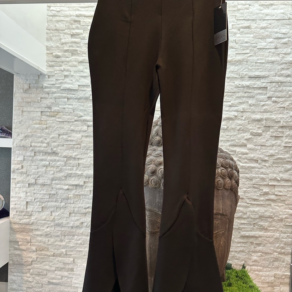 Slim Factor by Investments Black Slimming Pants tulip flare bottom Small